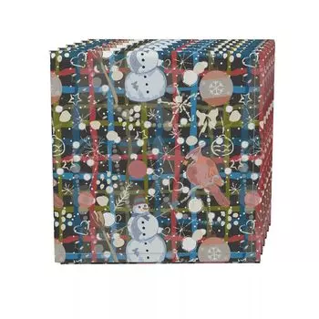 Набор салфеток, 100 % полиэстер, набор из 4 шт., 18x18 дюймов, Christmas Weave Love