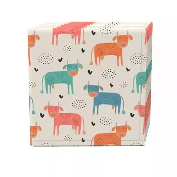 Набор салфеток, 100 % полиэстер, набор из 4 шт., 18x18 дюймов Happy Cows