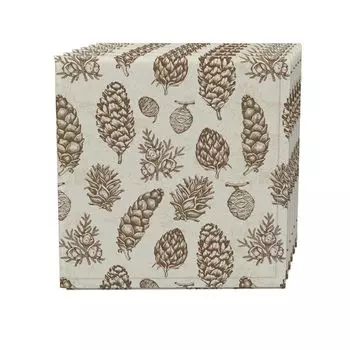 Набор салфеток, 100 % полиэстер, набор из 4 шт., 18x18 дюймов, Vintage Winter Pines