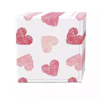 Набор салфеток, 100 % полиэстер, набор из 4 шт., 18x18 дюймов, Valentine's Shaded Hearts