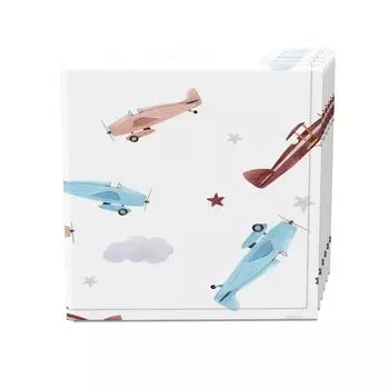 Набор салфеток, 100 % полиэстер, набор из 4 шт., 18x18 дюймов, акварельные облака и самолеты