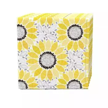 Набор салфеток, 100 % полиэстер, набор из 4 шт., 18x18 дюймов, абстрактные подсолнухи