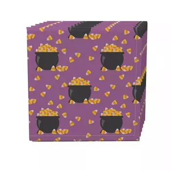 Набор салфеток, 100 % полиэстер, набор из 4 шт., 18x18 дюймов Pot of Candy Corn