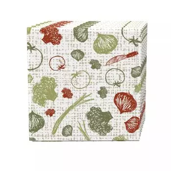 Набор салфеток, 100 % полиэстер, набор из 4 шт., 18x18 дюймов, Veggie Sketch