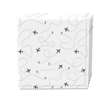 Набор салфеток, 100 % полиэстер, набор из 4 шт., 18x18 дюймов, Airplane Route Design