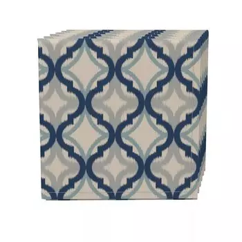 Набор салфеток, 100 % полиэстер, набор из 4 шт., 18x18 дюймов, Blue Diamond Ogee