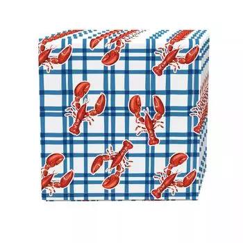 Набор салфеток, 100 % полиэстер, набор из 4 шт., 18x18 дюймов, чек для пикника с лобстером