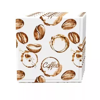 Набор салфеток, 100 % полиэстер, набор из 4 шт., 18x18 дюймов Coffee Shop Print