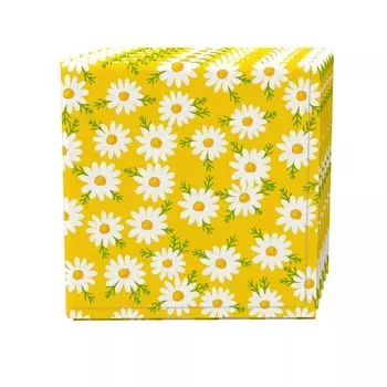 Набор салфеток, 100 % полиэстер, набор из 4 шт., 18x18 дюймов, цветочный дизайн ромашки