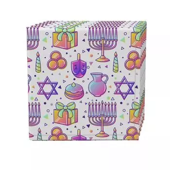 Набор салфеток, 100 % полиэстер, набор из 4 шт., 18x18 дюймов, фиолетовый оттенок Ханука