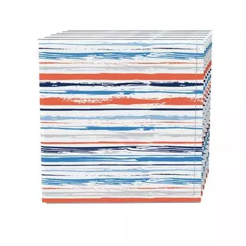 Набор салфеток, 100 % полиэстер, набор из 4 шт., 18x18 дюймов, летняя полоска с мазком кисти