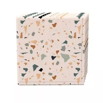 Набор салфеток, 100 % полиэстер, набор из 4 шт., 18x18 дюймов, розовый терраццо