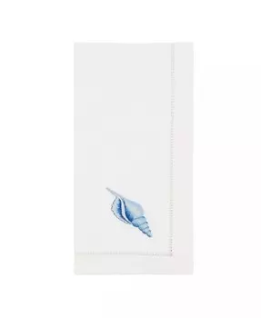 Набор салфеток Beachside Bliss с вышивкой в виде ракушек, 6 шт., 20 x 20 дюймов Saro Lifestyle, белый