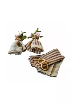 Набор салфеток Brossier, 4 шт. красный/синий/бежевый Loberon, красный/синий/бежевый