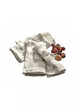 Набор салфеток Esperance, 4 шт. бежевый/белый Loberon, бежевый/белый