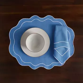 Набор салфеток и салфеток из льна и хлопка Nube 23 El Corte Ingls, синий