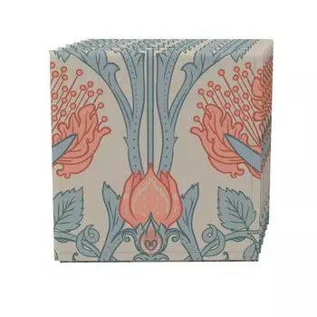 Набор салфеток из 4 шт., 100 % хлопок, 20х20 дюймов, цветочный 10 шт.