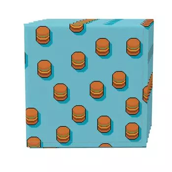 Набор салфеток из 4 шт., 100% хлопок, 20х20 дюймов, Pixel Burgers