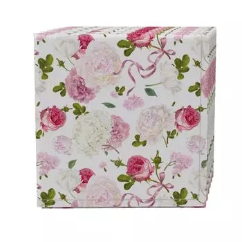 Набор салфеток из 4 шт., 100 % хлопок, 20х20 дюймов, «Романтические букеты»