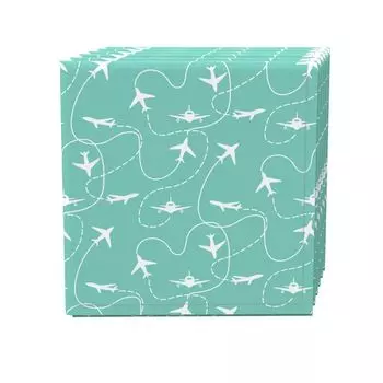 Набор салфеток из 4 шт., 100 % хлопок, 20x20 дюймов, Airplane Travels