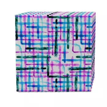 Набор салфеток из 4 шт., 100 % хлопок, 20x20 дюймов, акварельная клетка