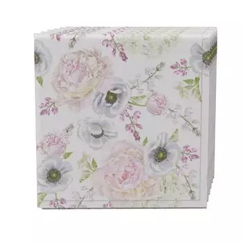 Набор салфеток из 4 шт., 100 % хлопок, 20x20 дюймов, элегантный свадебный цветочный узор