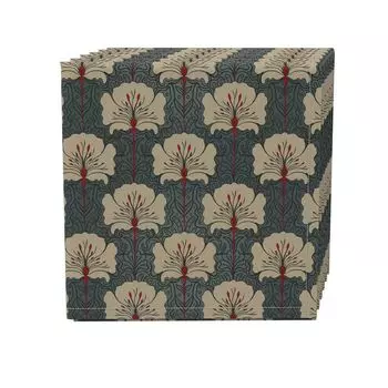 Набор салфеток из 4 шт., 100 % хлопок, 20x20 дюймов, цветочный 126