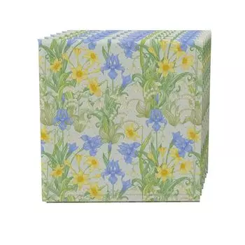 Набор салфеток из 4 шт., 100% хлопок, 20x20 дюймов, цветочный 137