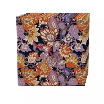 Набор салфеток из 4 шт., 100% хлопок, 20x20 дюймов, цветочный 26