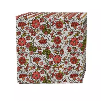 Набор салфеток из 4 шт., 100 % хлопок, 20x20 дюймов, цветочный 28