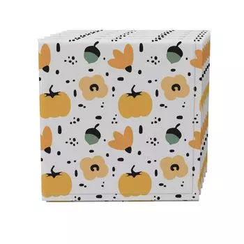 Набор салфеток из 4 шт., 100 % хлопок, 20x20 дюймов, дизайн тыквы с рисунком мультфильма