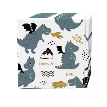 Набор салфеток из 4 шт., 100 % хлопок, 20x20 дюймов, Dragons Design