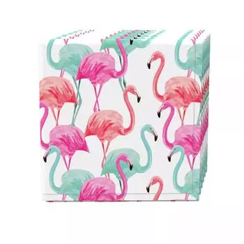 Набор салфеток из 4 шт., 100 % хлопок, 20x20 дюймов Flamingo Beach