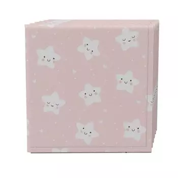 Набор салфеток из 4 шт., 100 % хлопок, 20x20 дюймов, Happy Stars Pink