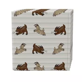Набор салфеток из 4 шт., 100 % хлопок, 20x20 дюймов, Jumping Goats