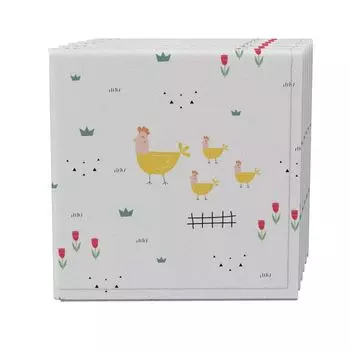 Набор салфеток из 4 шт., 100 % хлопок, 20x20 дюймов, Куры с фермы