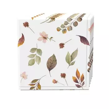 Набор салфеток из 4 шт., 100 % хлопок, 20x20 дюймов, «Опадающие листья и цветы»