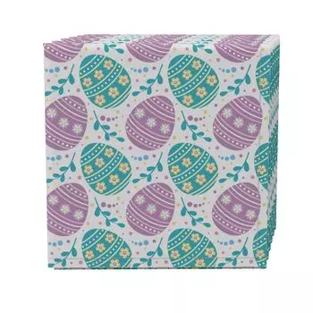 Набор салфеток из 4 шт., 100 % хлопок, 20x20 дюймов, пасхальные яйца Daisy Doodle