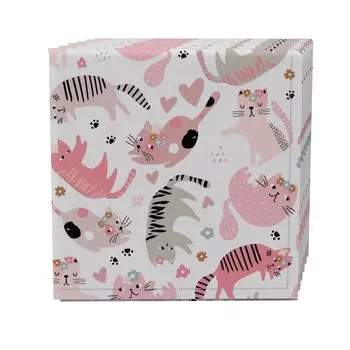 Набор салфеток из 4 шт., 100% хлопок, 20x20 дюймов Princess Kittens
