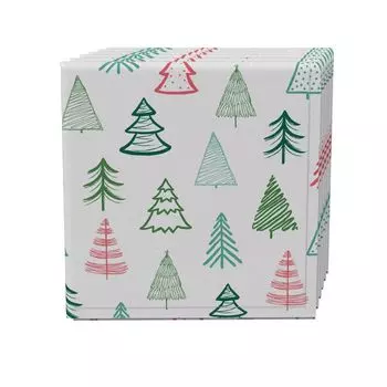 Набор салфеток из 4 шт., 100% хлопок, 20x20 дюймов, рисунки в виде елочки