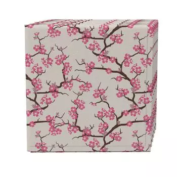 Набор салфеток из 4 шт., 100 % хлопок, 20x20 дюймов, розовые весенние цветы вишни