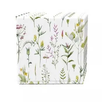 Набор салфеток из 4 шт., 100 % хлопок, 20x20 дюймов, с ботанической полосой.