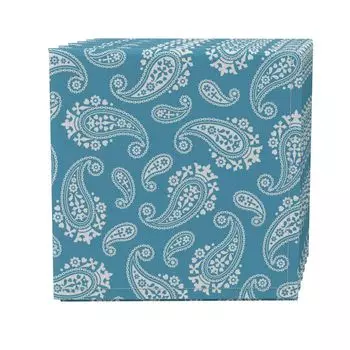 Набор салфеток из 4 шт., 100 % хлопок, 20x20 дюймов, Simple Paisley Blue
