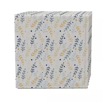 Набор салфеток из 4 шт., 100 % хлопок, 20x20 дюймов, синие и желтые ветки.