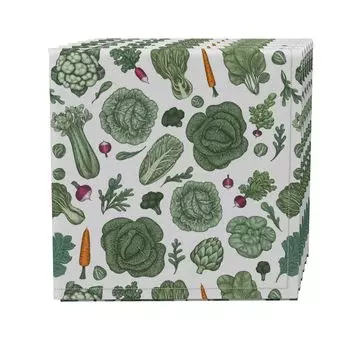 Набор салфеток из 4 шт., 100 % хлопок, 20x20 дюймов Super Greens Veggie Garden