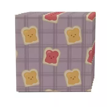 Набор салфеток из 4 шт., 100 % хлопок, 20x20 дюймов, тост с медом и джемом