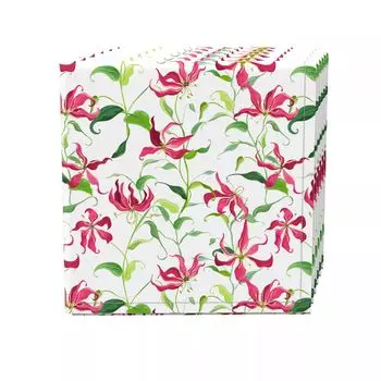 Набор салфеток из 4 шт., 100 % хлопок, 20x20 дюймов, Тропическая огненная лилия