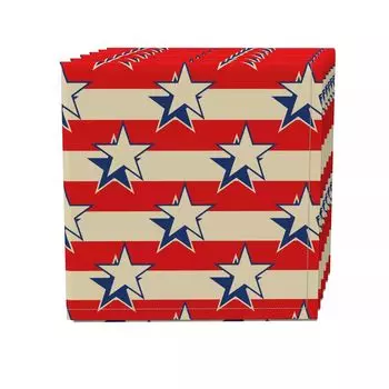 Набор салфеток из 4 шт., 100 % хлопок, 20x20 дюймов USA Stars