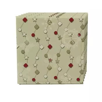 Набор салфеток из 4 шт., 100 % хлопок, 20x20 дюймов, узор «Праздничный зимний»