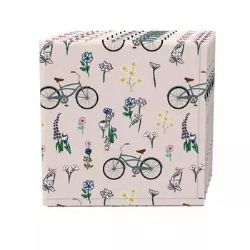 Набор салфеток из 4 шт., 100 % хлопок, 20x20 дюймов, «Велопробег в цветах»